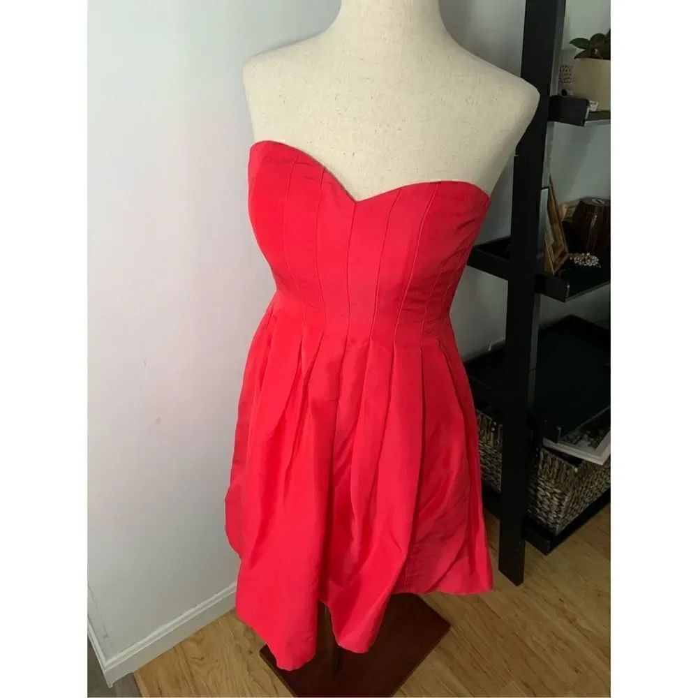 J crew strapless red dress size 2